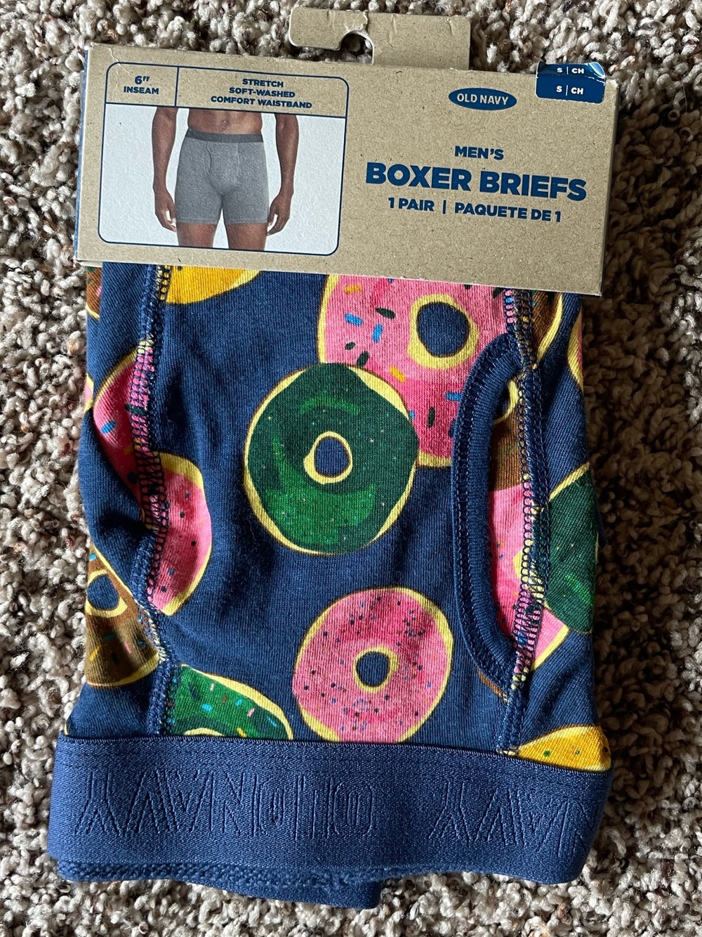 Old Navy Boxer Briefs, Cotton, Donut Print, Men’s Small NWT